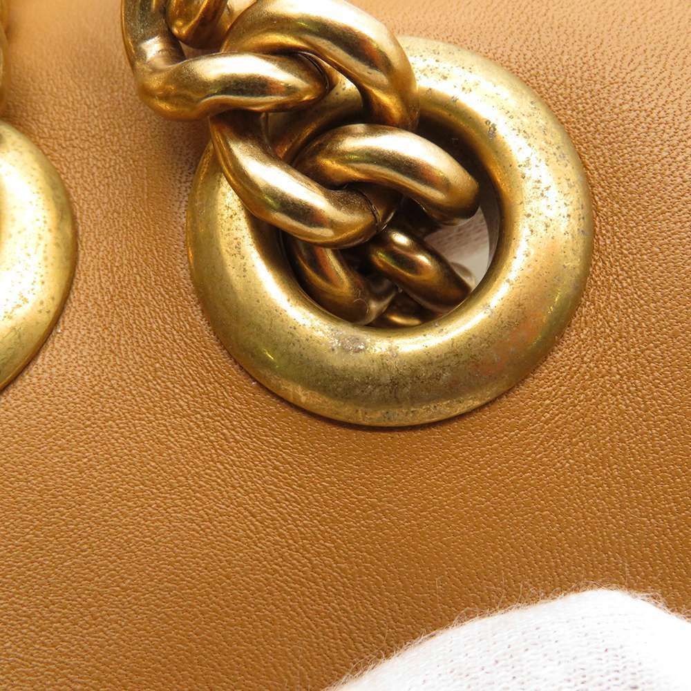 Gucci GG Marmont Chain Shoulder Bag Raffia Python Beige - Picture 8 of 9
